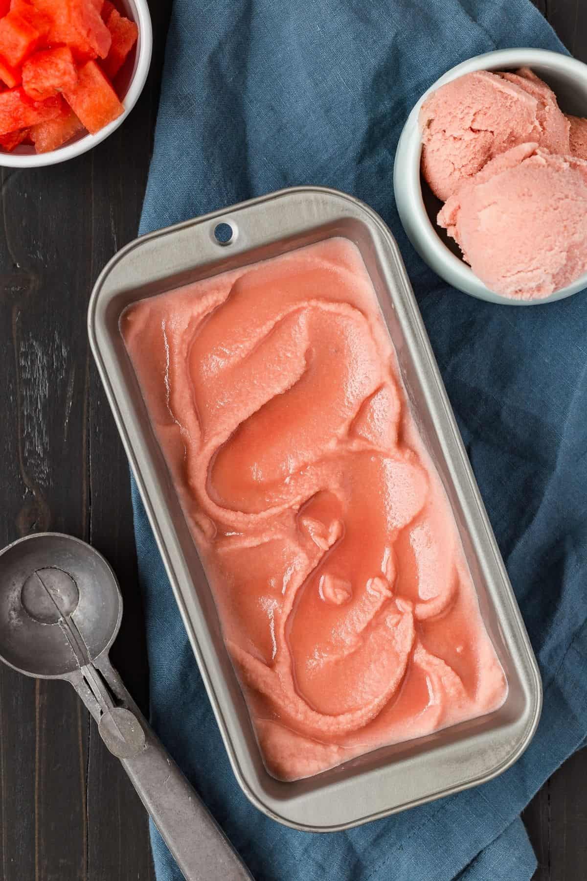 Watermelon Sorbet Recipe Baked by an Introvert
