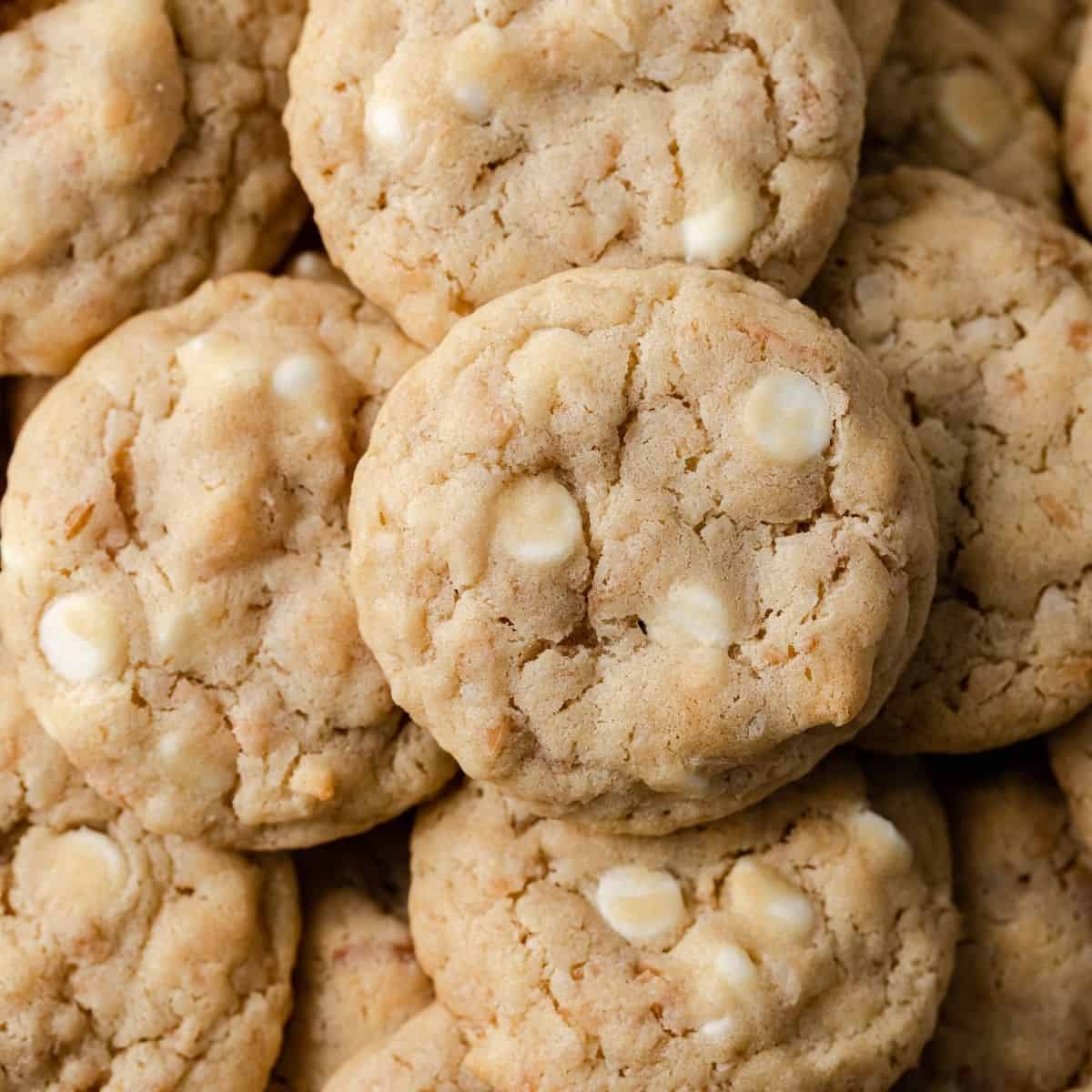 White Chocolate Chip Cookies with Toasted Coconut