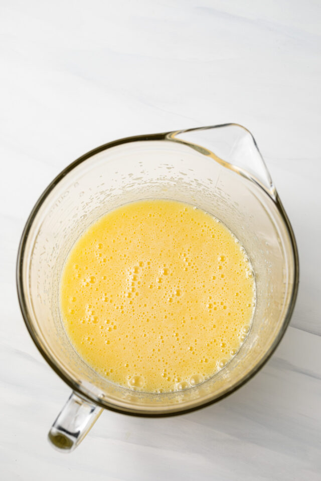 Creamed butter and sugar in a mixing