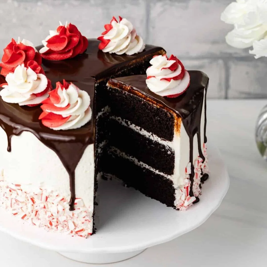 Peppermint Fudge Cake Recipe Image