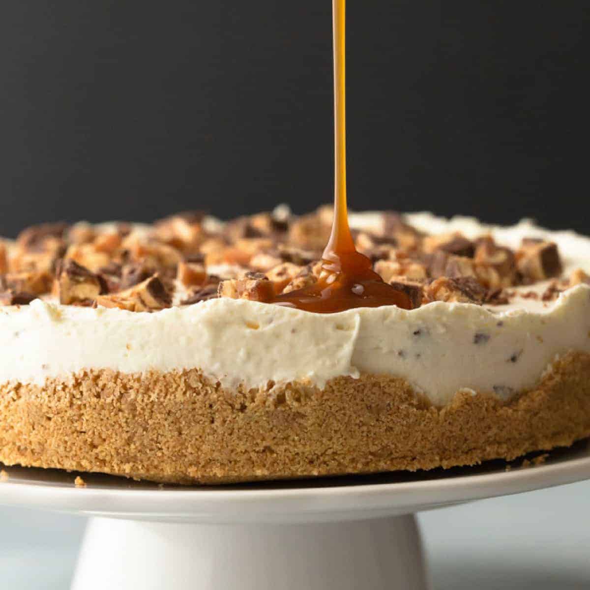 No-Bake Snickers Cheesecake