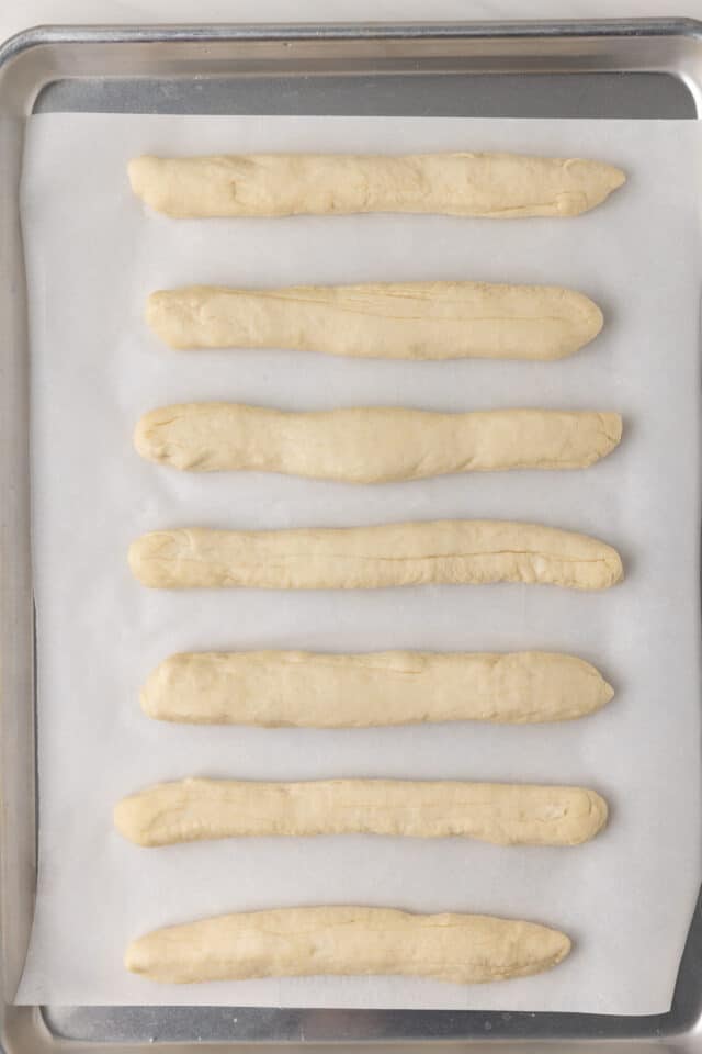 Breadsticks before they've proofed.