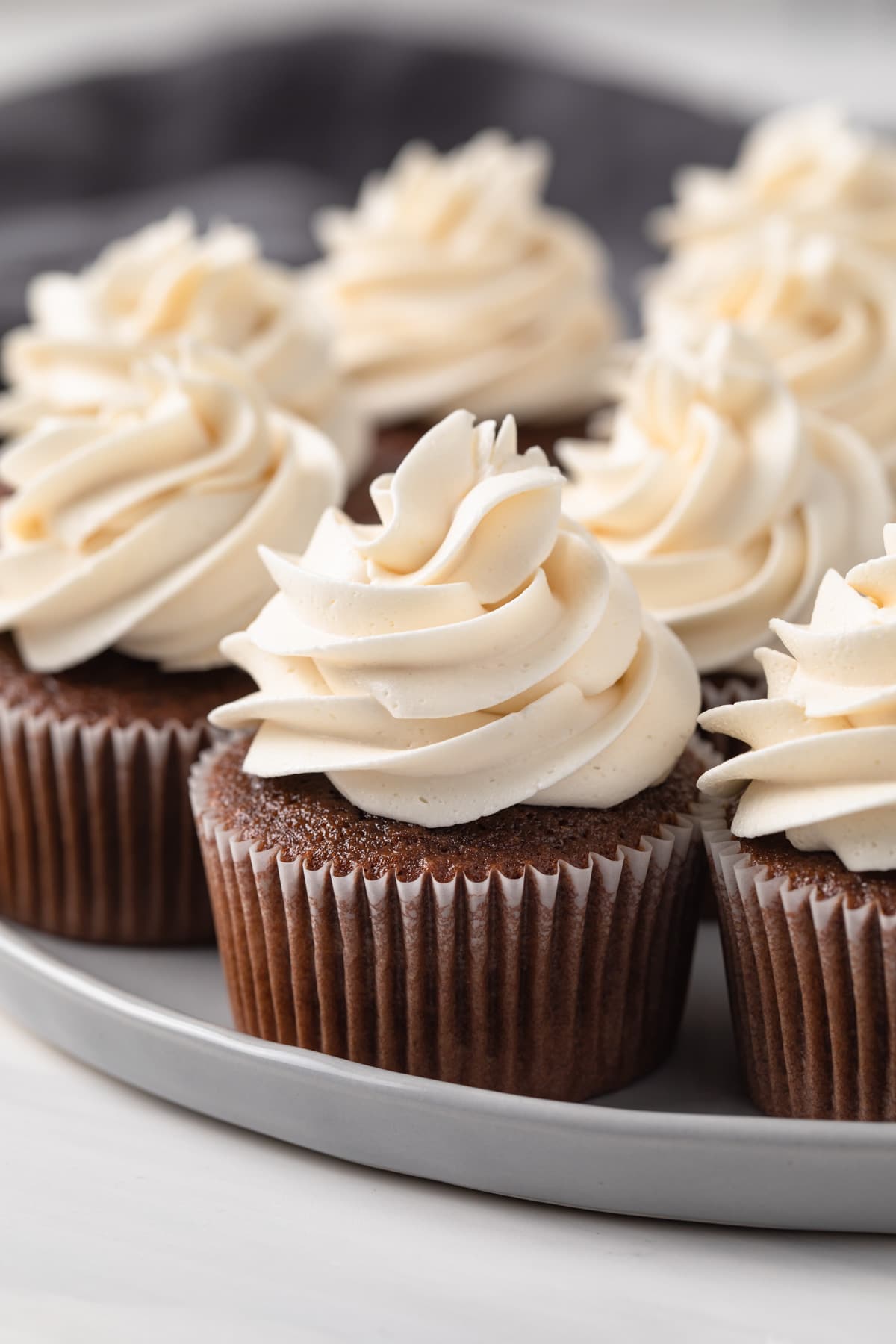 Close up of Dr Pepper Cupcakes