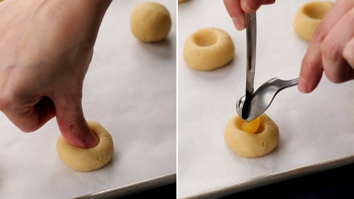 process for making and filling thumbprint cookies