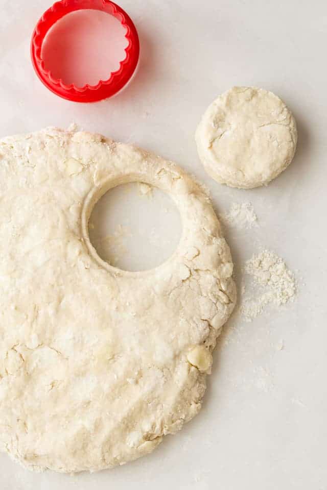 Cream cheese biscuits cut into circles