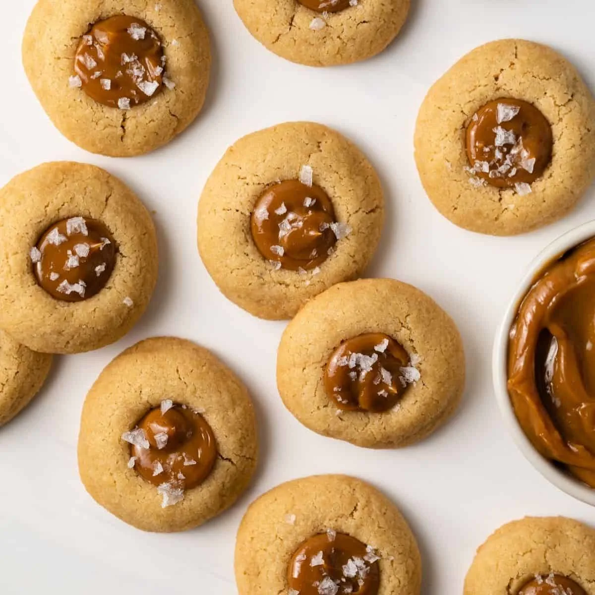 Salted Dulce de Leche Thumbprint Cookies