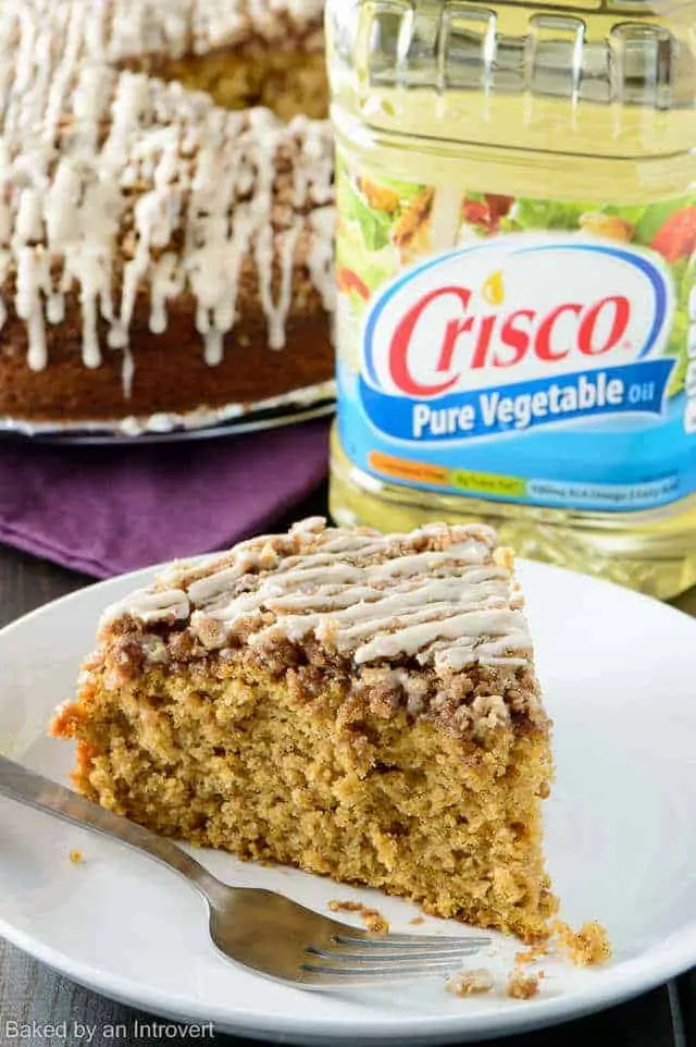 slice of Sweet Potato Coffee Cake on a white plate