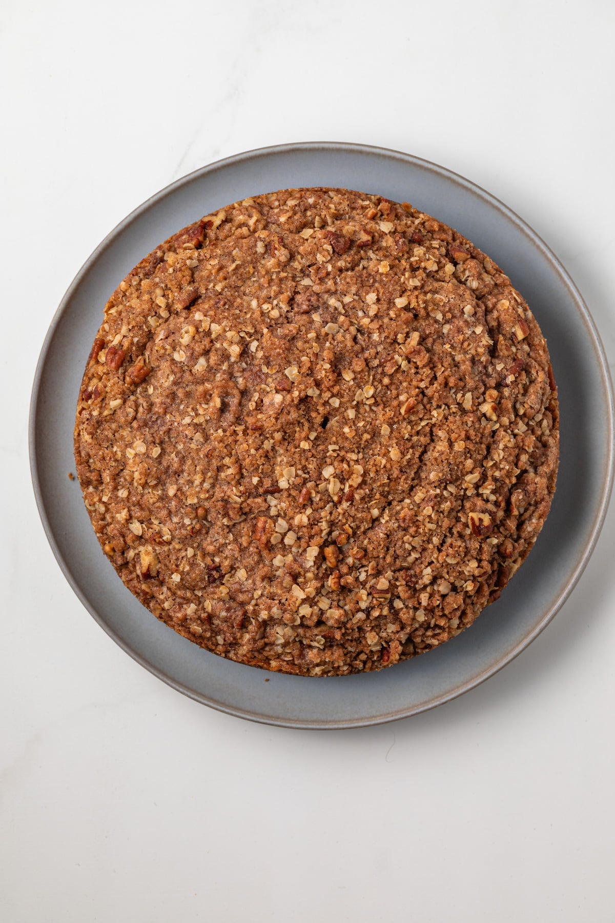 Baked sweet potato coffee cake on plate.