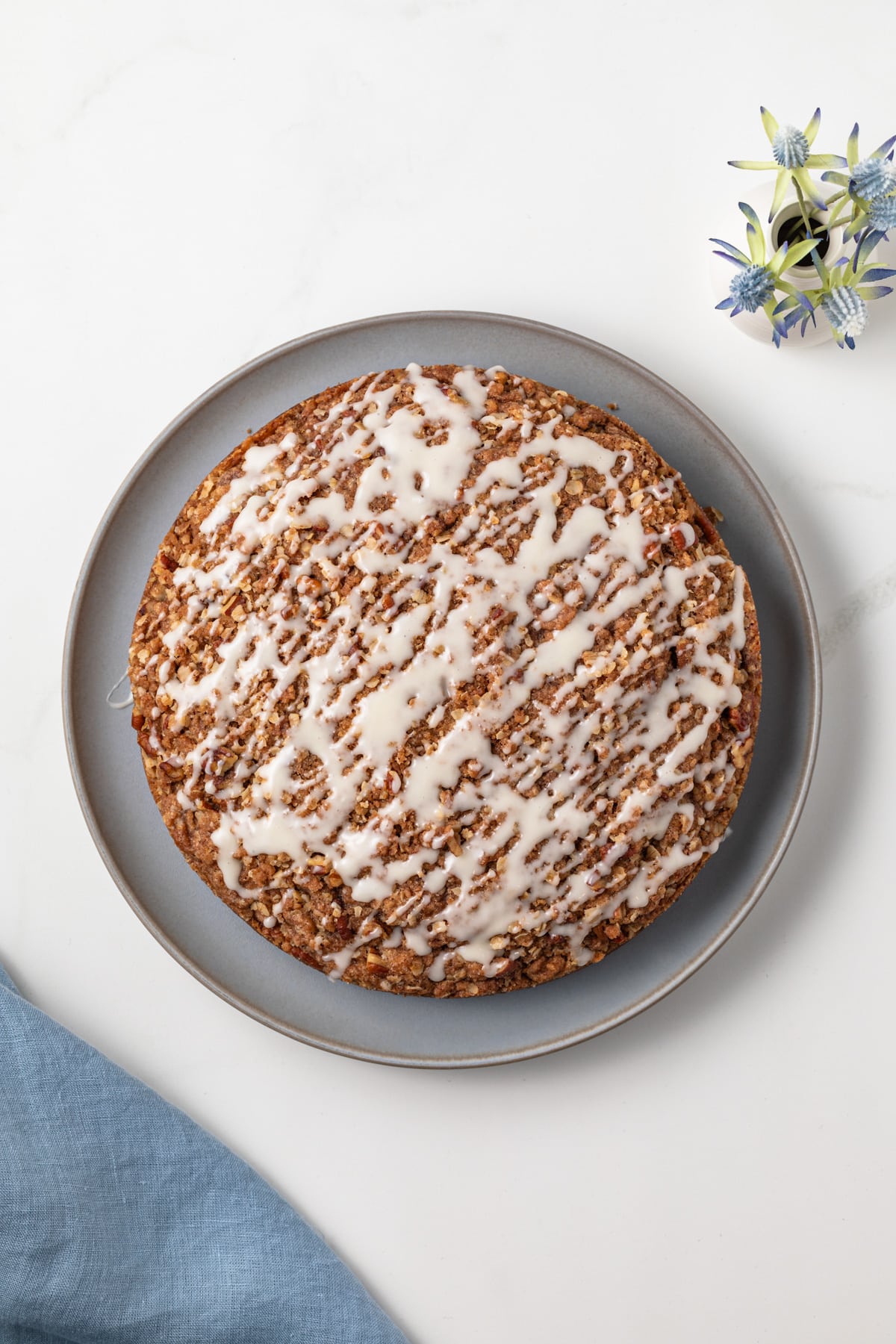 Overhead view of sweet potato coffee cake
