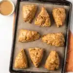 Overhead view of sweet potato scones.