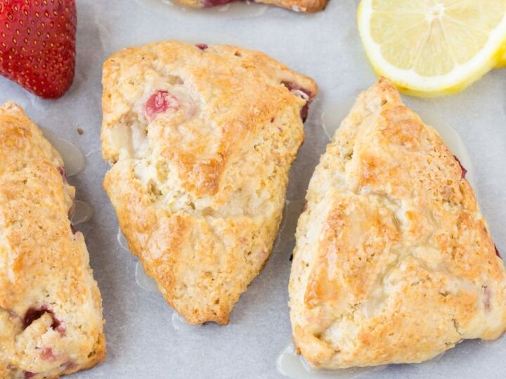 Lemon Cream Cheese Scones With Strawberries Baked By An Introvert
