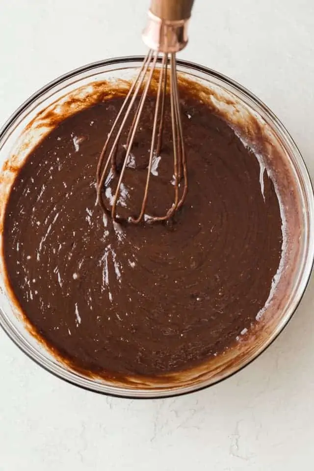 melted nutella with sugar combined