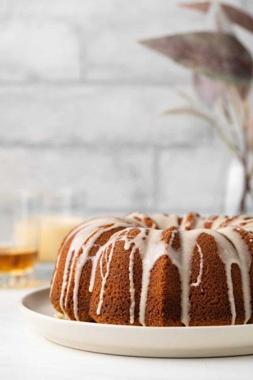Eggnog Bundt Cake with Rum Glaze Baked by an Introvert