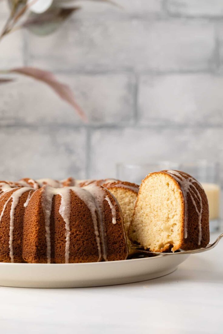 Eggnog Bundt Cake with Rum Glaze Baked by an Introvert