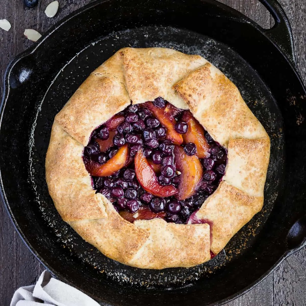 Peach Blueberry Galette with Almond Crust