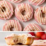 Baked strawberry donuts Pinterest collage image