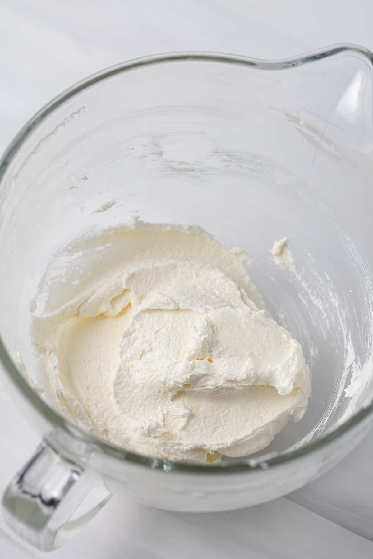 Creamed butter in a mixing bowl