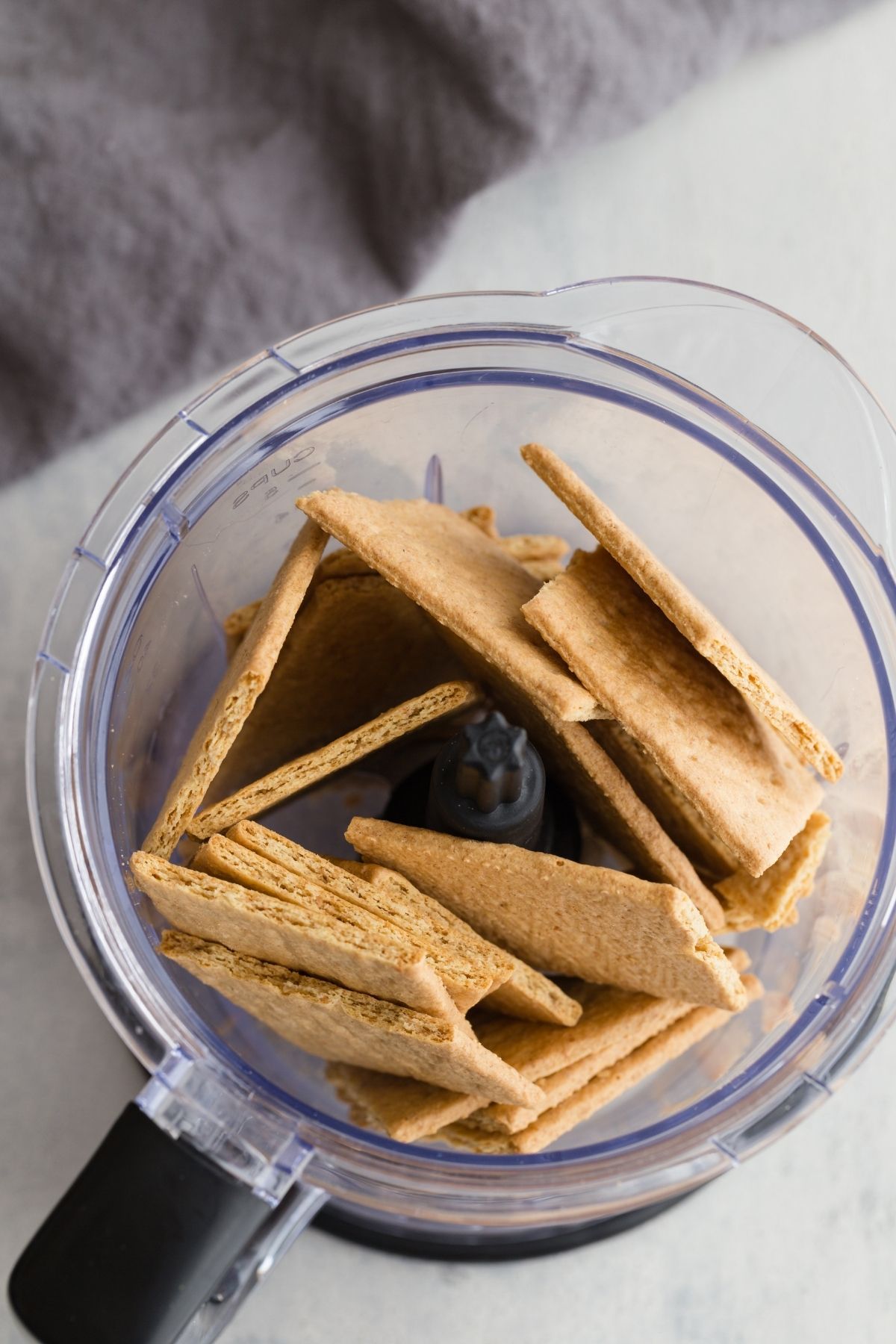 Graham crackers in food processor.