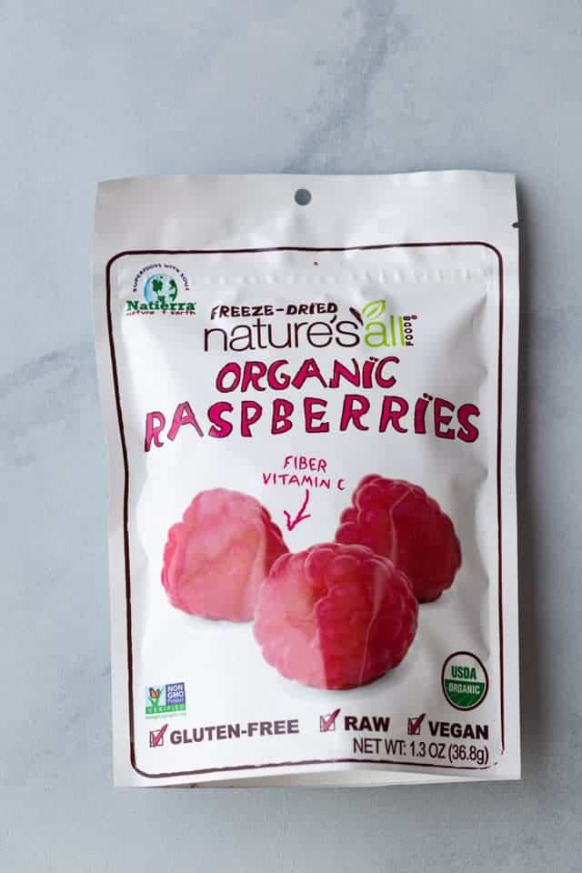bag of freeze-dried raspberries
