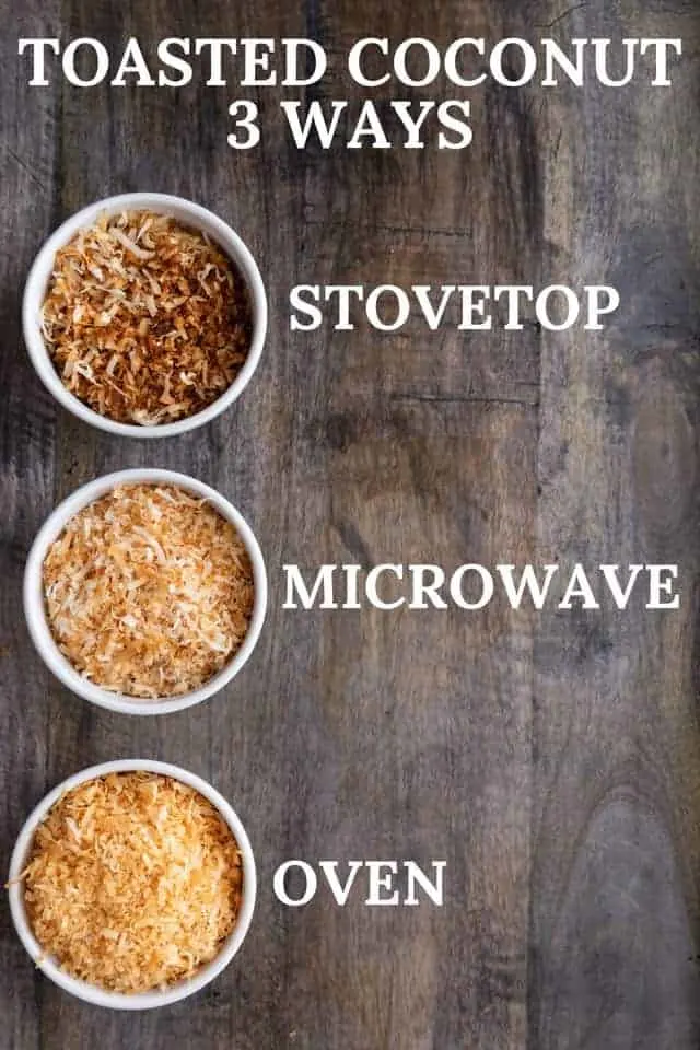 how to toast coconut flakes on the stovetop, in the microwave, and in the oven