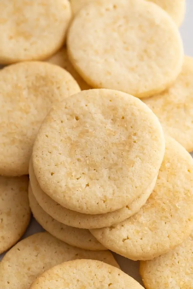 closeup of basic butter cookies
