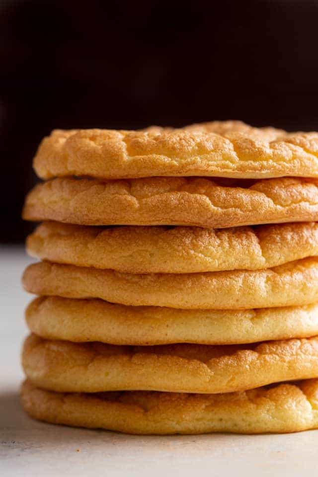 close up of stack of cloud bread