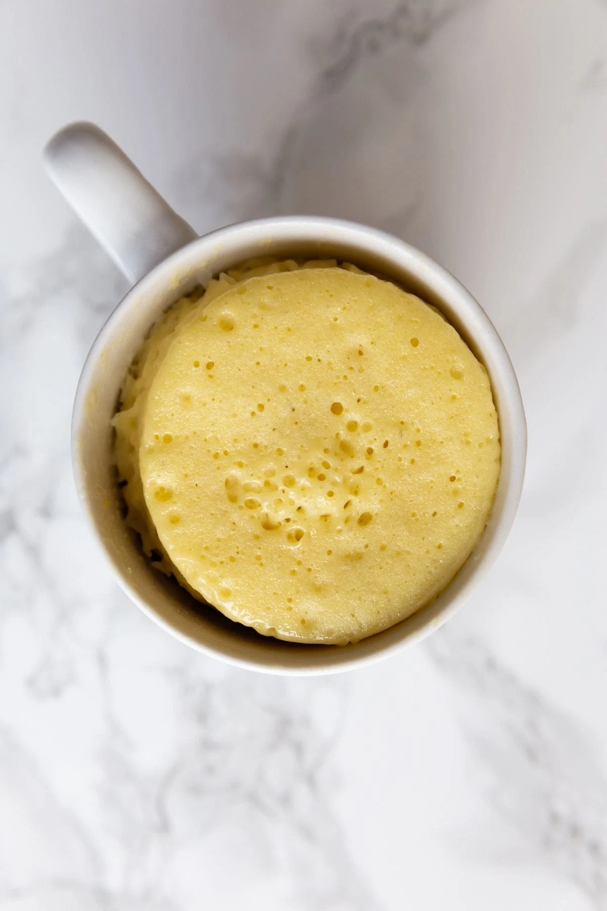 Microwave vanilla cake in a mug.