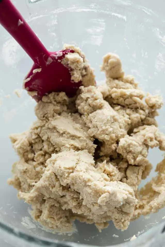 cardamom cookie dough in glass bowl