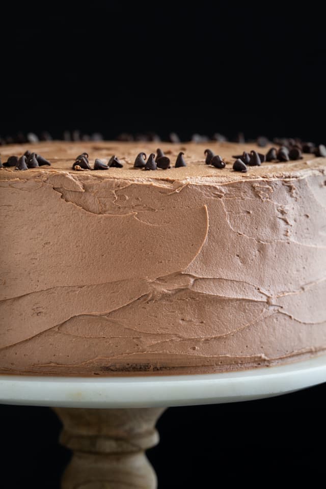 Chocolate cake close up