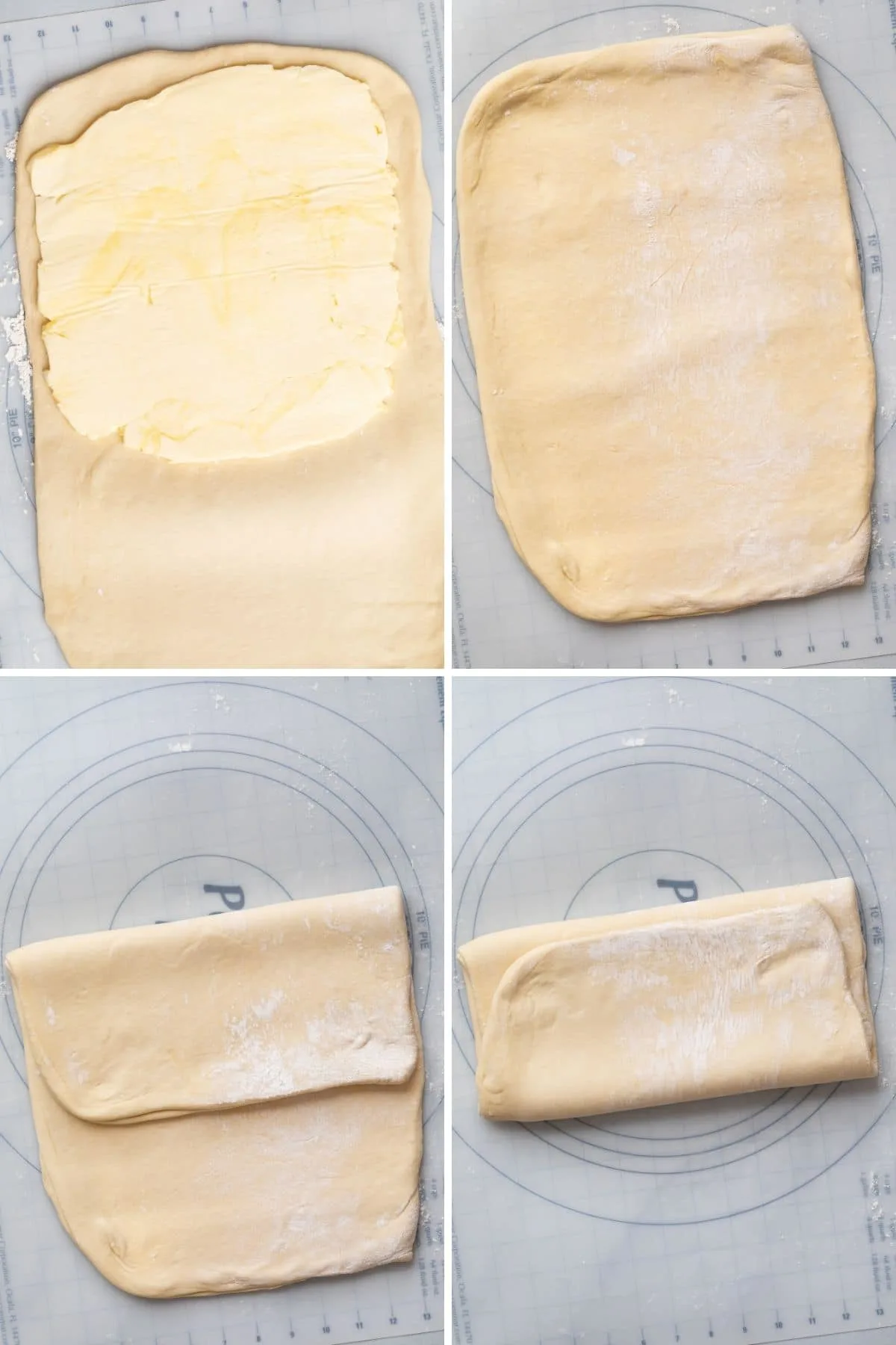 Step by step how to laminate croissant dough