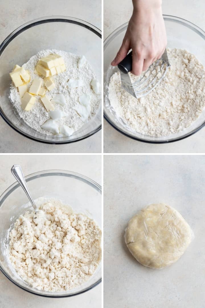 process shots for how to make vinegar pie