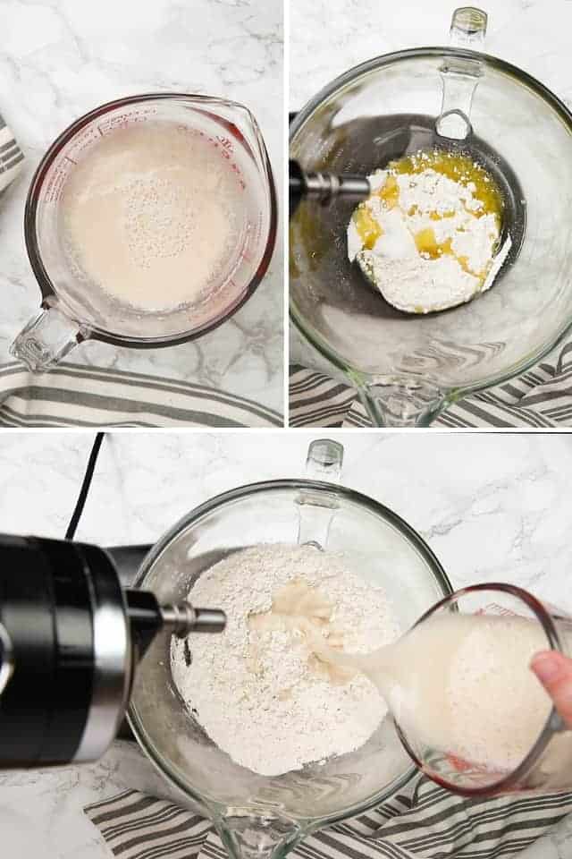 process shots for how to make homemade pizza dough