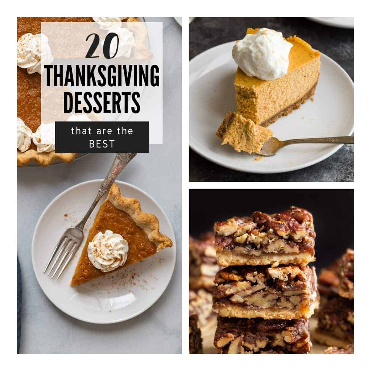 collage of Thanksgiving Desserts