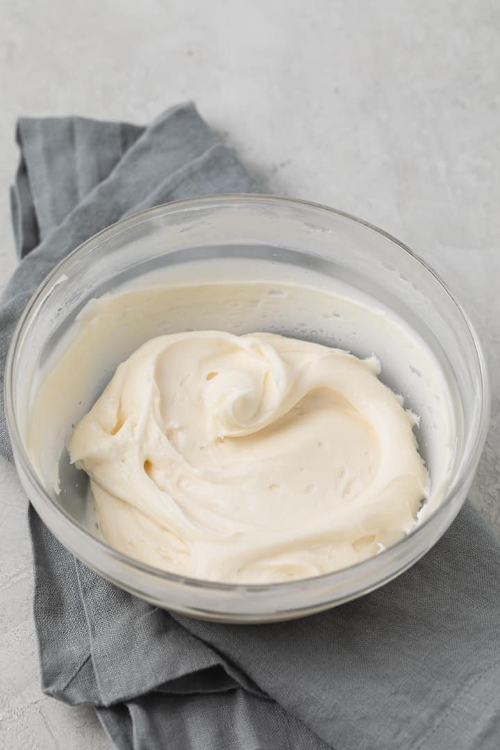 bowl of cream cheese frosting
