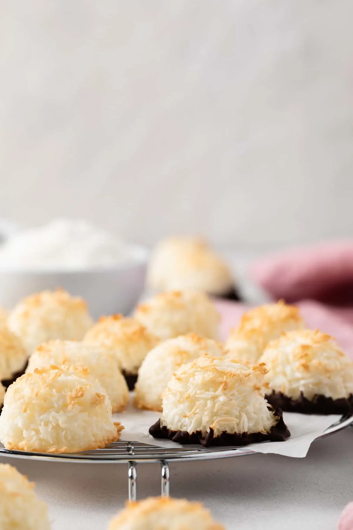 coconut macaroons on wire rack