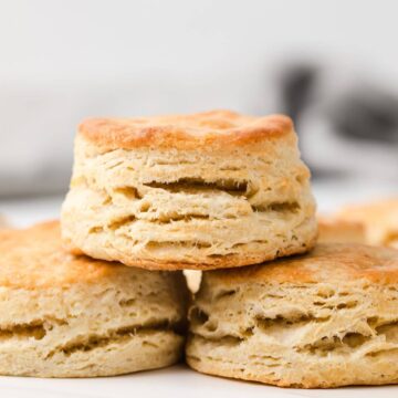 closeup of three biscuits