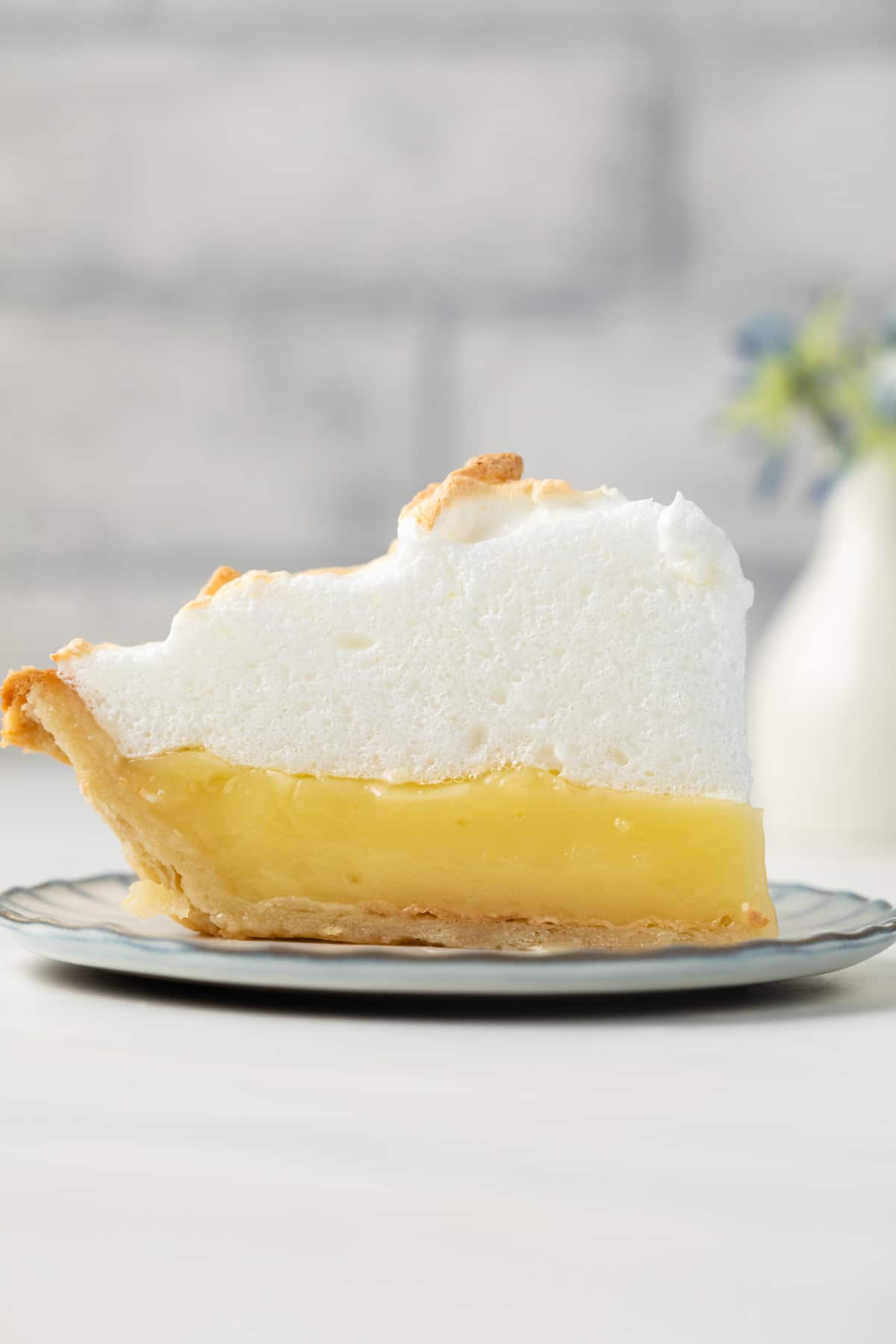 Slice of lemon meringue pie.