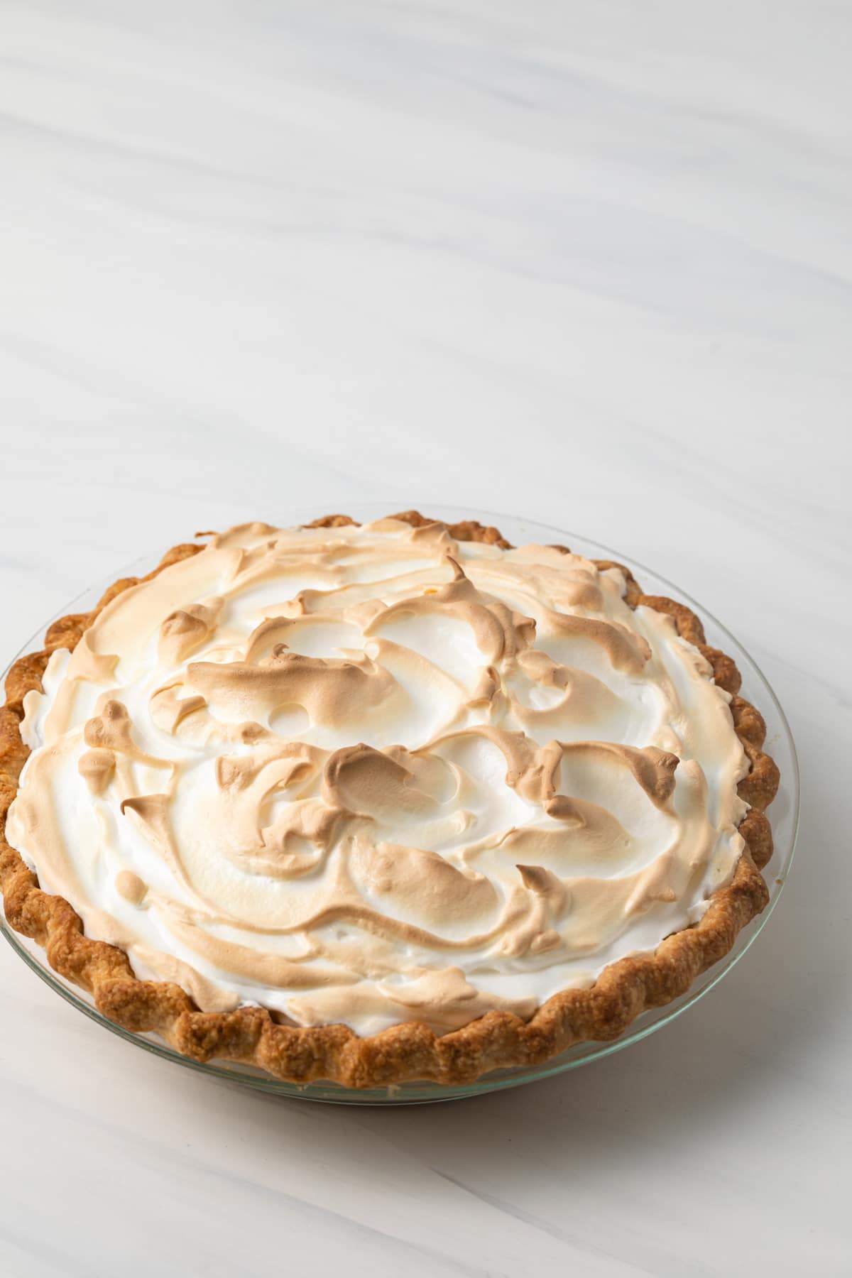 Baked lemon meringue pie.