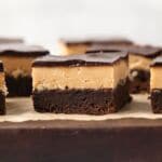 Side view of buckeye brownies.