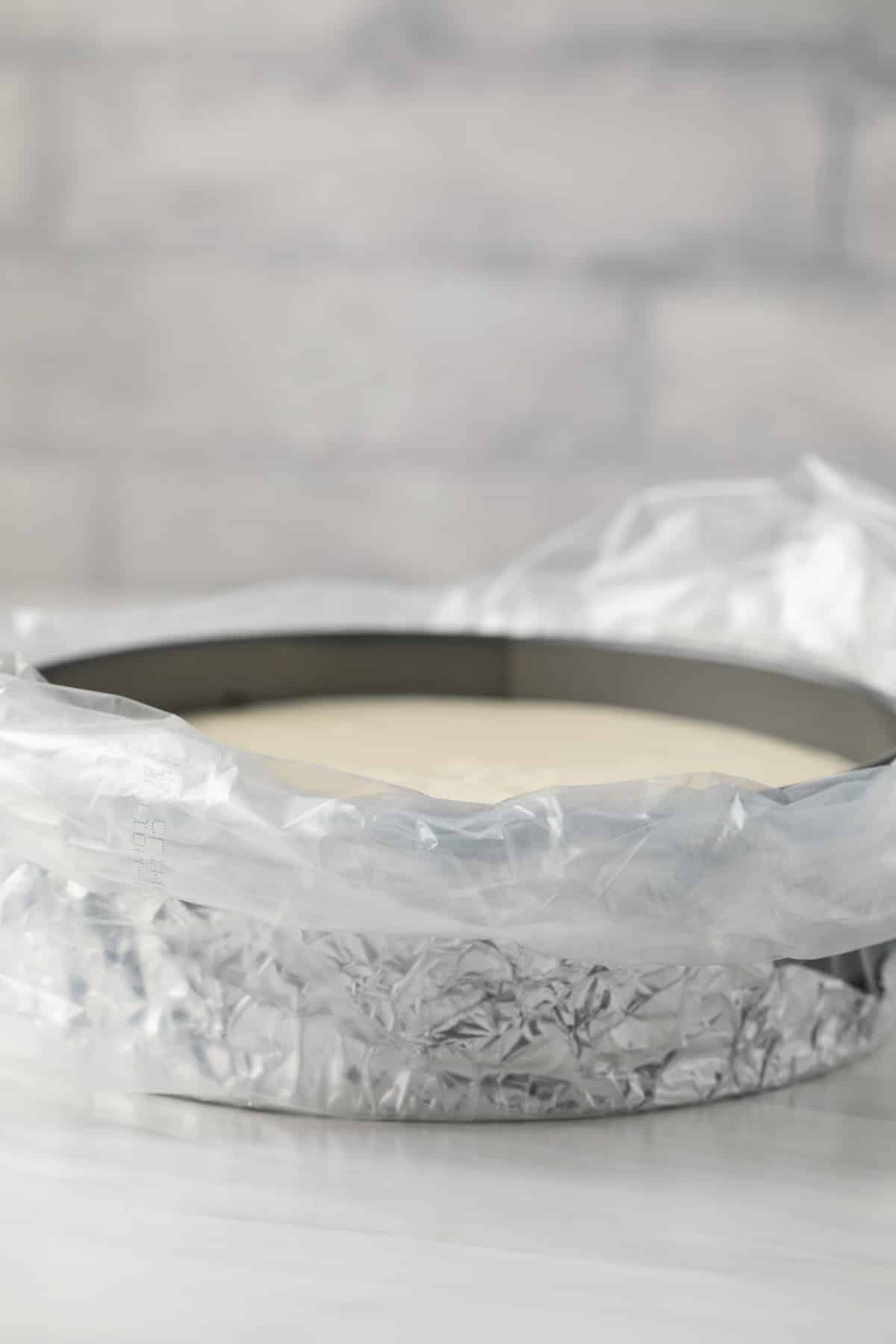 cheesecake in oven bag.