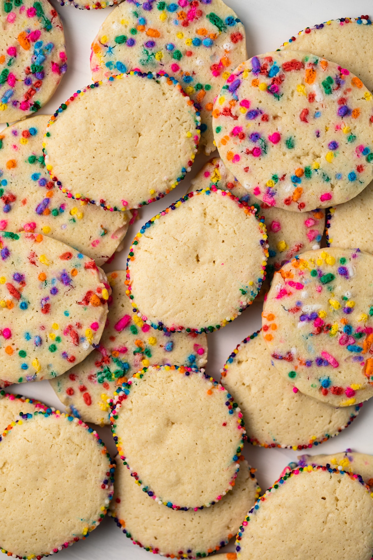 Icebox cookies scattered.