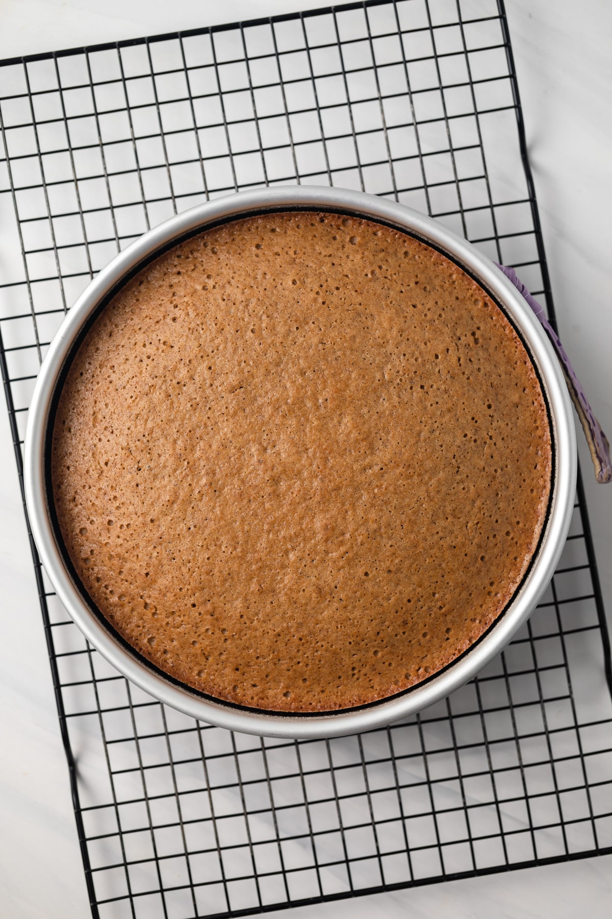 Spice cake in cake pan.