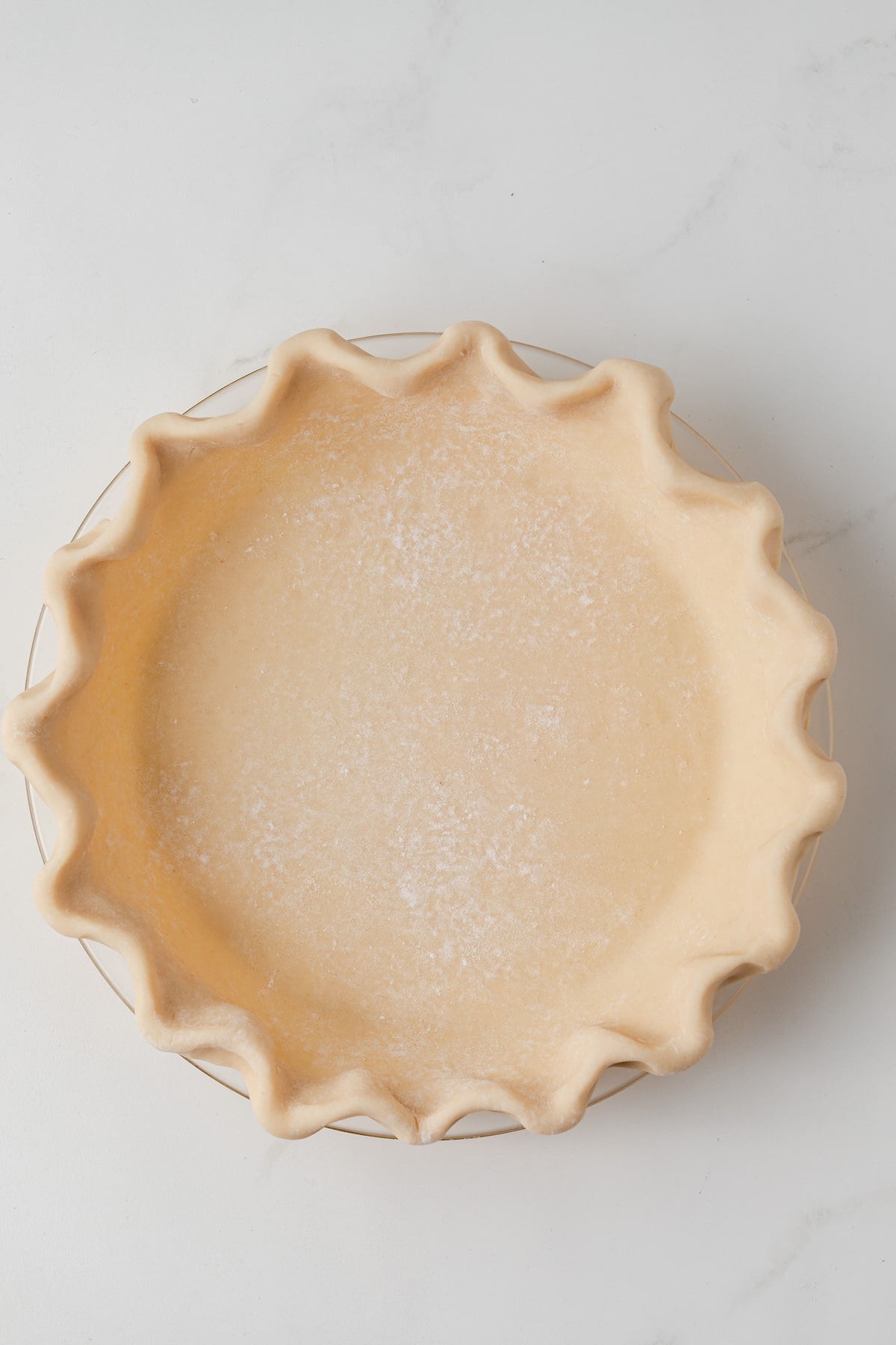 Unbaked pie shell.