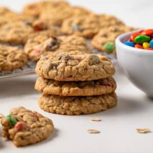 Stack of 3 monster cookies.