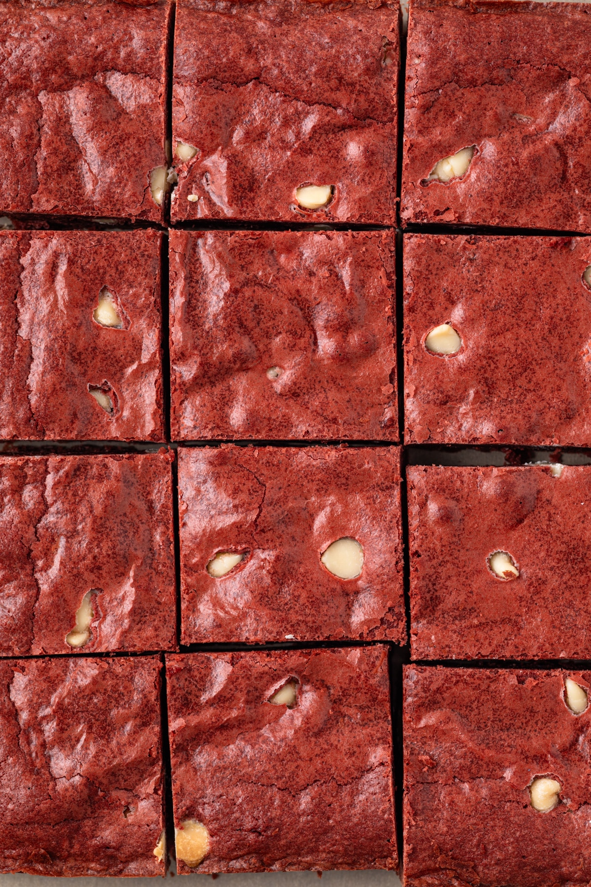 Close up of red velvet brownies.
