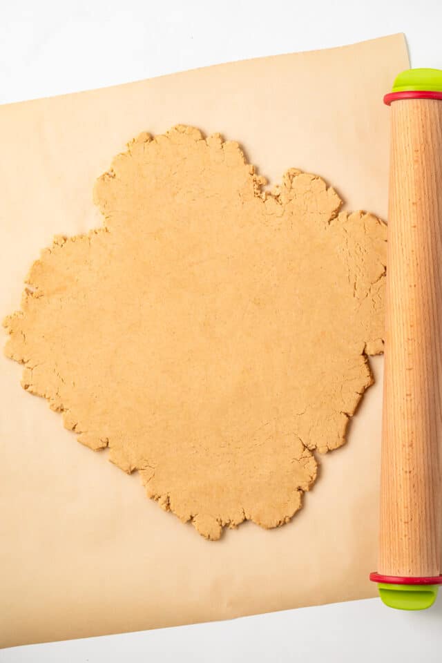 peanut butter filling rolled out.