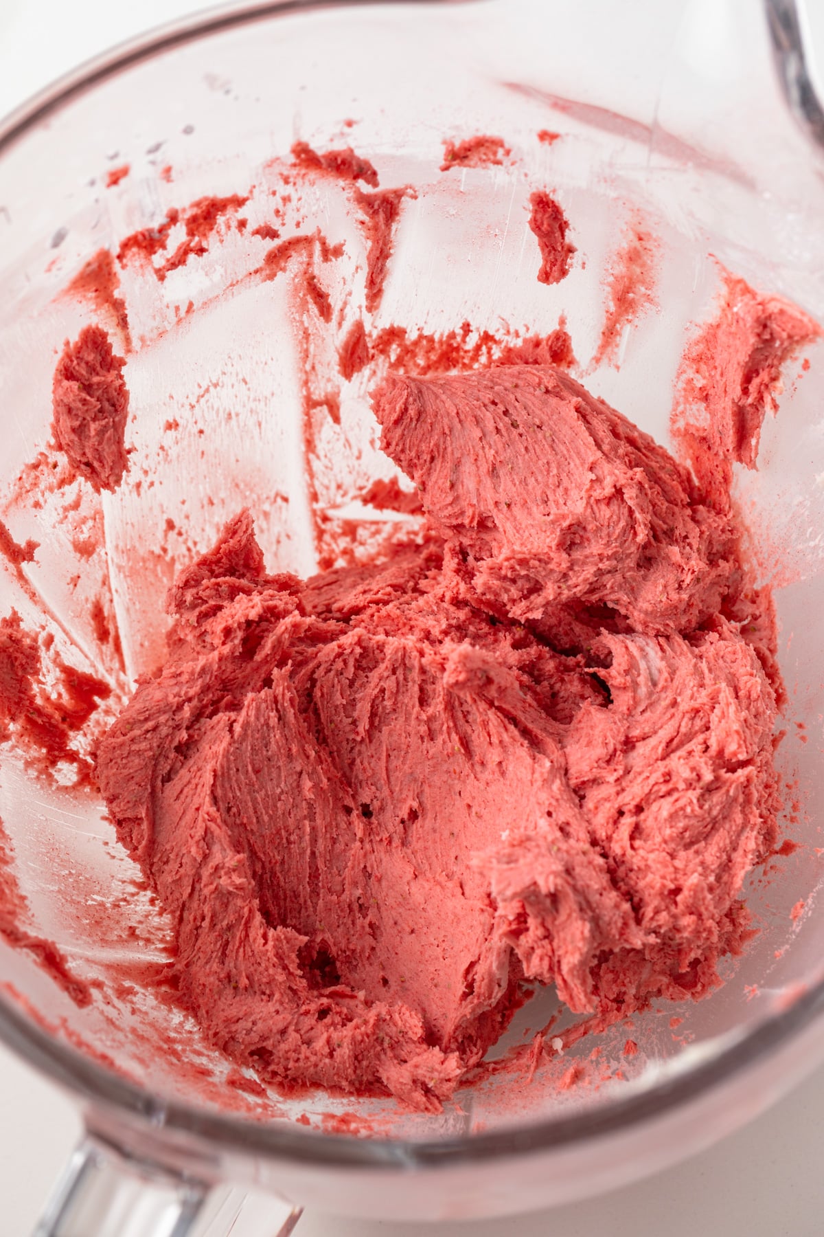 Strawberry powder mixed into butter and sugar.